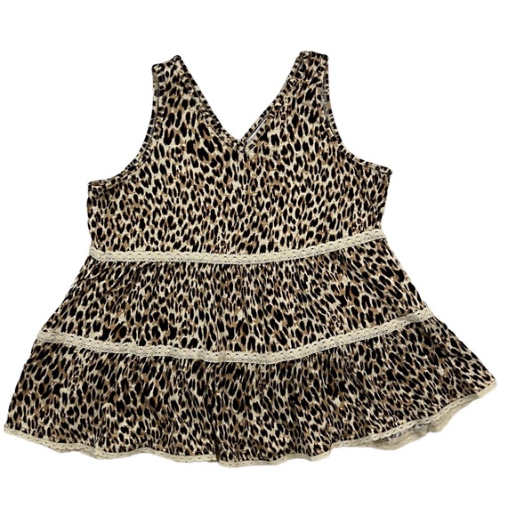 Love, Fire Girls Medium Leopard Print V-Neck Tank Top NWT. - Picture 3 of 8